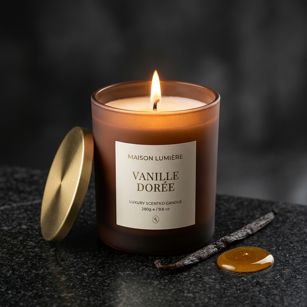 شمع معطر وانیل ماداگاسکار و کهربا